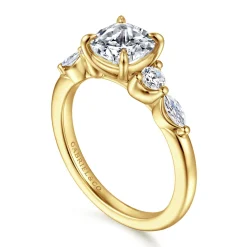 Online Gabriel & Co. Cian - 14K Yellow Gold Cushion Cut Five Stone Diamond Engagement Ring