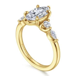 Gabriel & Co. Cian - 14K Yellow Gold Marquise Shape Five Stone Diamond Engagement Ring