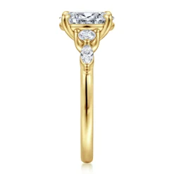 Best Gabriel & Co. Cian - 14K Yellow Gold Oval Five Stone Diamond Engagement Ring