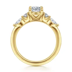 Best Gabriel & Co. Cian - 14K Yellow Gold Oval Five Stone Diamond Engagement Ring