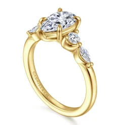 Outlet Gabriel & Co. Cian - 14K Yellow Gold Pear Shape Five Stone Diamond Engagement Ring