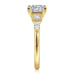 Gabriel & Co. Cian - 14K Yellow Gold Princess Cut Five Stone Diamond Engagement Ring