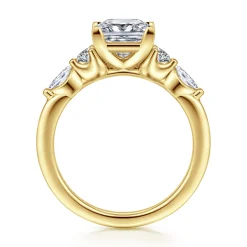 Gabriel & Co. Cian - 14K Yellow Gold Princess Cut Five Stone Diamond Engagement Ring
