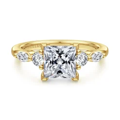 Gabriel & Co. Cian - 14K Yellow Gold Princess Cut Five Stone Diamond Engagement Ring