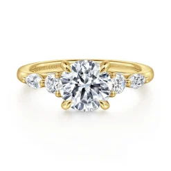 Gabriel & Co. Cian - 14K Yellow Gold Round Five Stone Diamond Engagement Ring