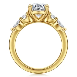 Clearance Gabriel & Co. Cian - 14K Yellow Gold Round Five Stone Diamond Engagement Ring