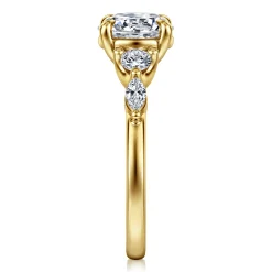 Clearance Gabriel & Co. Cian - 14K Yellow Gold Round Five Stone Diamond Engagement Ring