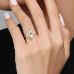 Outlet Gabriel & Co. Cicely - 14K Yellow Gold Marquise Shape Diamond Engagement Ring