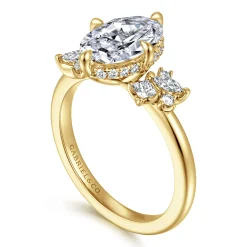 Sale Gabriel & Co. Cicely - 14K Yellow Gold Oval Shape Diamond Engagement Ring