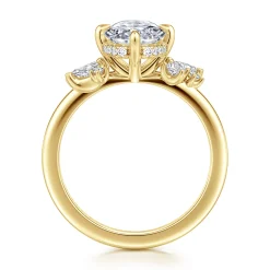 Sale Gabriel & Co. Cicely - 14K Yellow Gold Oval Shape Diamond Engagement Ring