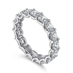 Outlet Gabriel & Co. Ciel - 14K White Gold Scallop Setting East West Radiant Cut Diamond Eternity Band - 2.9 ct
