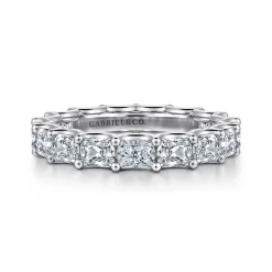 Outlet Gabriel & Co. Ciel - 14K White Gold Scallop Setting East West Radiant Cut Diamond Eternity Band - 2.9 ct