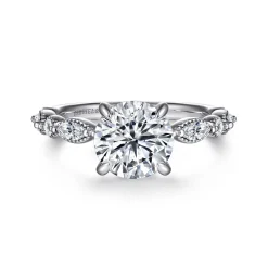 Outlet Gabriel & Co. Cindie - 14K White Gold Round Diamond Engagement Ring
