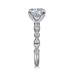 Outlet Gabriel & Co. Cindie - 14K White Gold Round Diamond Engagement Ring