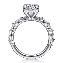 Outlet Gabriel & Co. Cindie - 14K White Gold Round Diamond Engagement Ring