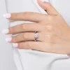 Gabriel & Co. Cindie - 14K White Gold Round Sapphire and Diamond Engagement Ring