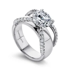 Best Gabriel & Co. Clark - 14K White Gold Round Diamond Engagement Ring