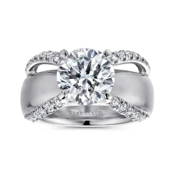 Best Gabriel & Co. Clark - 14K White Gold Round Diamond Engagement Ring