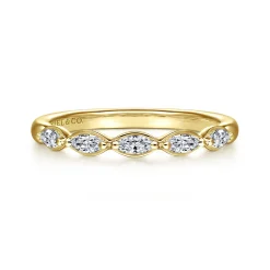 Discount Gabriel & Co. Claudette - 14K Yellow Gold Marquise Diamond Anniversary Band - 0.23 ct