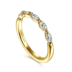 Discount Gabriel & Co. Claudette - 14K Yellow Gold Marquise Diamond Anniversary Band - 0.23 ct