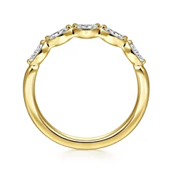 Discount Gabriel & Co. Claudette - 14K Yellow Gold Marquise Diamond Anniversary Band - 0.23 ct
