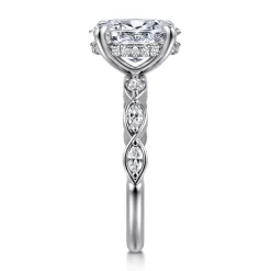New Gabriel & Co. Claudia - 14K White Gold Oval Diamond Engagement Ring
