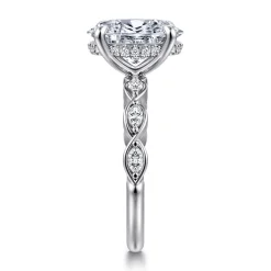 Hot Gabriel & Co. Claudia - 14K White Gold Oval Diamond Engagement Ring