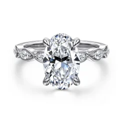 Hot Gabriel & Co. Claudia - 14K White Gold Oval Diamond Engagement Ring