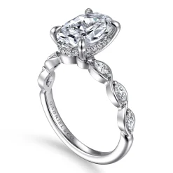 Hot Gabriel & Co. Claudia - 14K White Gold Oval Diamond Engagement Ring