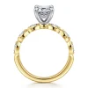 Gabriel & Co. Claudia - 14K White-Yellow Gold Emerald Cut Diamond Engagement Ring