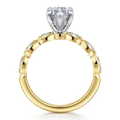 Clearance Gabriel & Co. Claudia - 14K White-Yellow Gold Marquise Shape Diamond Engagement Ring