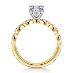Gabriel & Co. Claudia - 14K White-Yellow Gold Oval Diamond Engagement Ring