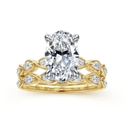 Outlet Gabriel & Co. Claudia - 14K White-Yellow Gold Oval Diamond Engagement Ring