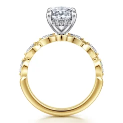 Outlet Gabriel & Co. Claudia - 14K White-Yellow Gold Oval Diamond Engagement Ring