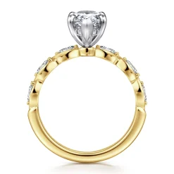 Clearance Gabriel & Co. Claudia - 14K White-Yellow Gold Pear Shape Diamond Engagement Ring