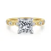 Online Gabriel & Co. Claudia - 14K White-Yellow Gold Princess Cut Diamond Engagement Ring