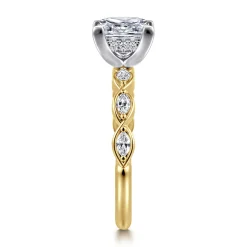 Online Gabriel & Co. Claudia - 14K White-Yellow Gold Princess Cut Diamond Engagement Ring