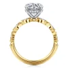 Clearance Gabriel & Co. Claudia - 14K White-Yellow Gold Round Diamond Engagement Ring