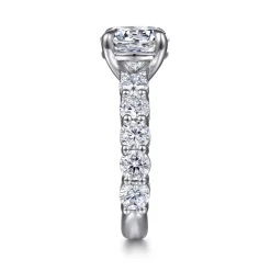 Best Gabriel & Co. Clove - 14K White Gold Round Diamond Engagement Ring