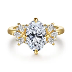 Hot Gabriel & Co. Clover - 14K Yellow Gold Compass Prong Oval Diamond Engagement Ring