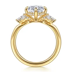 Hot Gabriel & Co. Clover - 14K Yellow Gold Compass Prong Oval Diamond Engagement Ring
