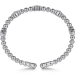 Hot Gabriel & Co. Clover - 925 Sterling Silver Blue Topaz Clover Bujukan Split Bangle Bracelet