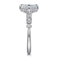 Hot Gabriel & Co. Clyde - 14K White Gold Compass Prong Elongated Cushion Diamond Engagement Ring