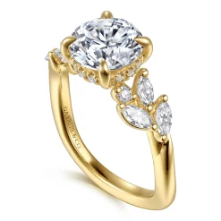 Clearance Gabriel & Co. Collette - 14K Yellow Gold Round Diamond Engagement Ring