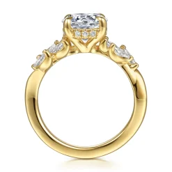 Clearance Gabriel & Co. Collette - 14K Yellow Gold Round Diamond Engagement Ring