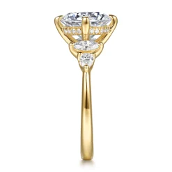 Sale Gabriel & Co. Colton - 14K Yellow Gold Compass Prong Round Diamond Engagement Ring