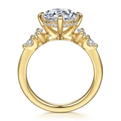 Sale Gabriel & Co. Colton - 14K Yellow Gold Compass Prong Round Diamond Engagement Ring