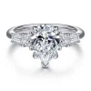Discount Gabriel & Co. Commit - 14K White Gold Pear Shape Diamond Engagement Ring