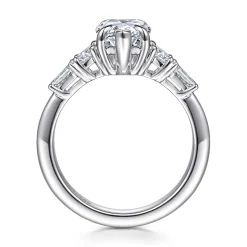 Discount Gabriel & Co. Commit - 14K White Gold Pear Shape Diamond Engagement Ring