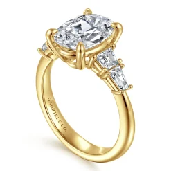 Hot Gabriel & Co. Commit - 14K Yellow Gold Oval Diamond Engagement Ring